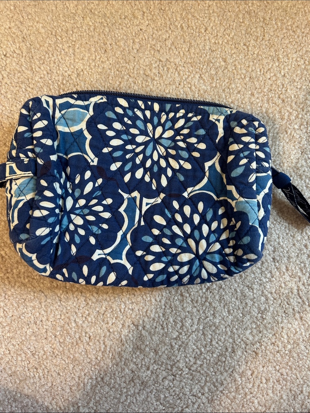 Vera Bradley Navy and White Small Cosmetic Case